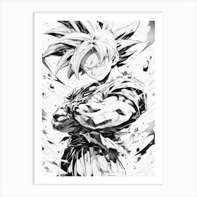 Goku Black And White Art Print