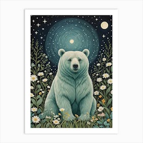 Bear In The Midnight Meadow Poster