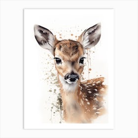 Fawn Watercolour Nursery 5 Art Print