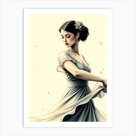 Dancer Beauty In A Dress Art Print