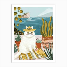 Persian Cat Storybook Illustration 3 Art Print