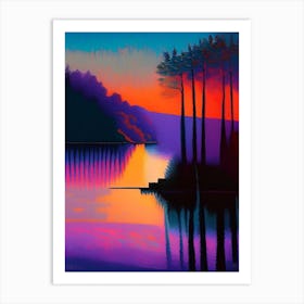 The Plitvice Lakes National Park Sunset  Art Print