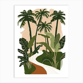 Palm Trees In The Jungle 2 Art Print