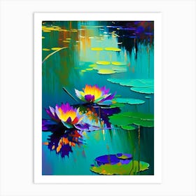 Water Lilies Waterscape Bright Abstract 2 Art Print