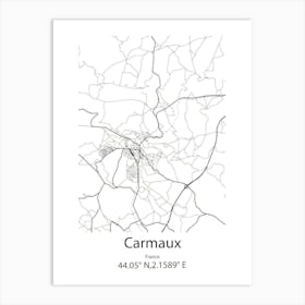 Carmaux,France Minimalist Map Art Print