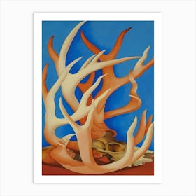 Georgia O'Keeffe - Deer Horns , 1938 Art Print