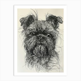 Affenpinscher Dog Line Sketch Art Print