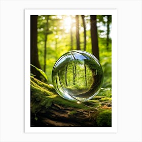 Crystal Clear Sphere Of Earth Suspended In A Lush Forest Setting Sunlight Filtering Through The Can 2 1 Art Print