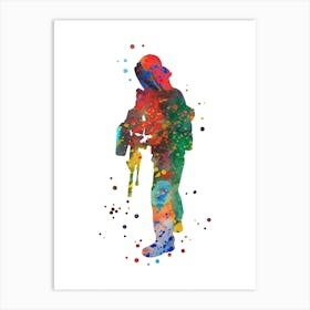 Paintball Player Watercolor 1 Art Print