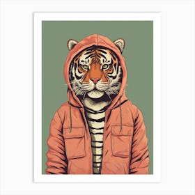 Tiger Illustrations Wearing A Hoodie 7 Art Print