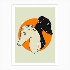 Twin Sighthounds Art Print