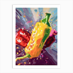 Red Peppers Oil Painting 3 Art Print