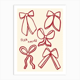 Red Little Bows French Print Art Print