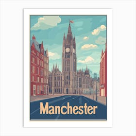 Aihrgdesign A Vintage Travel Poster Of Manchester Featuring T 2c3b3000 4595 4af2 B031 2a47b542f9fb 3 Art Print