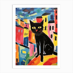 Painting Of A Cat In Girona Spain Art Print