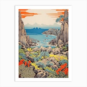 Aogashima Island, Japan Vintage Travel Art 1 Art Print