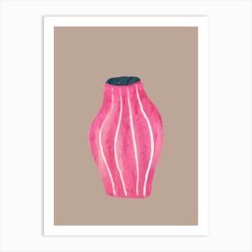 Pink Watercolour Vase Art Print