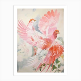 Pink Ethereal Bird Painting Pheasant 3 Art Print
