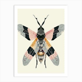 Colourful Insect Illustration Fly 2 Art Print