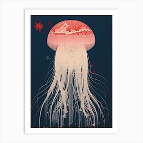 Comb Jellyfish Traditional Japanese Illustration 3 Art Print