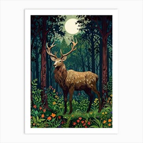 Deer In The Forest 9 Art Print