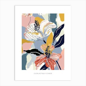 Colourful Flower Illustration Poster Everlasting Flower 1 Art Print