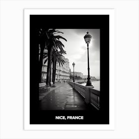 Poster Of Nice, France, Mediterranean Black And White Photography Analogue 7 Art Print