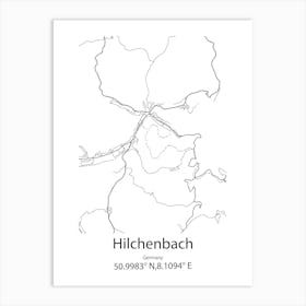 Hilchenbach,Germany Minimalist Map Art Print