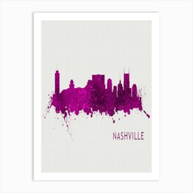 Nashville Tennessee City Purple Art Print