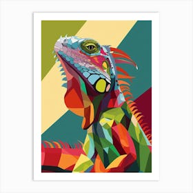 Brown Cuban Iguana Abstract Modern Illustration 5 Art Print