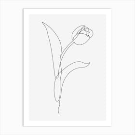 Flower monoline drawing Art Print