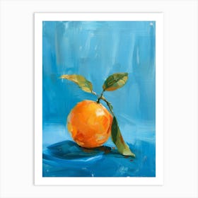 Orange On Blue 7 Art Print