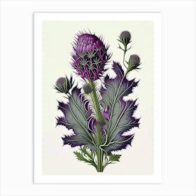 Thistle Wildflower Vintage Botanical 2 Art Print