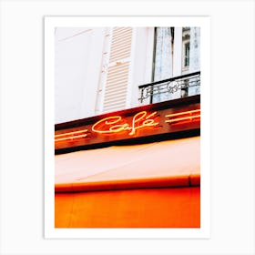 Neon Cafe Sign, Paris Art Print