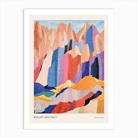 Mount Whitney United States 3 Colourful Mountain Illustration Poster Art Print