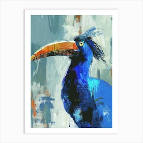 Blue Stork Art Print