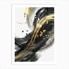 Abstract Gold And Black Canvas Print 6 Art Print