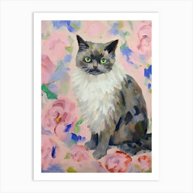 A Persian Cat Painting, Impressionist Painting 4 Art Print