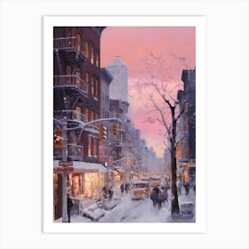 Dreamy Winter Painting New York City Usa 4 Art Print