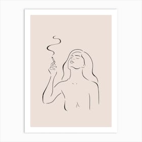 Smoking Girl Art Print