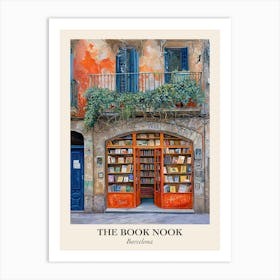 Barcelona Book Nook Bookshop 3 Poster Art Print