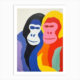 Colourful Kids Animal Art Gorilla 2 Art Print