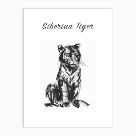 B&W Siberian Tiger Poster Art Print
