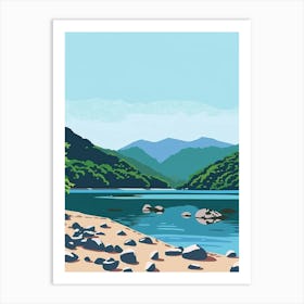 Lake Towada Japan 1 Colourful Illustration Art Print