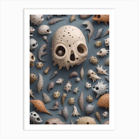 Skulls And Bones Art Print