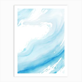 Blue Ocean Wave Watercolor Vertical Composition 166 Art Print