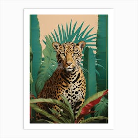 Leopard 9 Tropical Animal Portrait Art Print