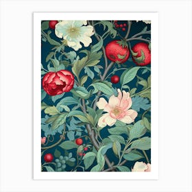 Wallpaper With Flowers Art Print