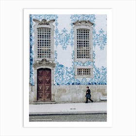 Portuguese building with beautiful artwork in Porto Art Print