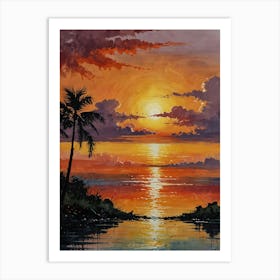 Sunset Behind Clouds Art Print